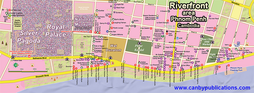 Phnom Penh Riverfront map