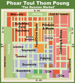 Map of Russian Market, Phnom Penh