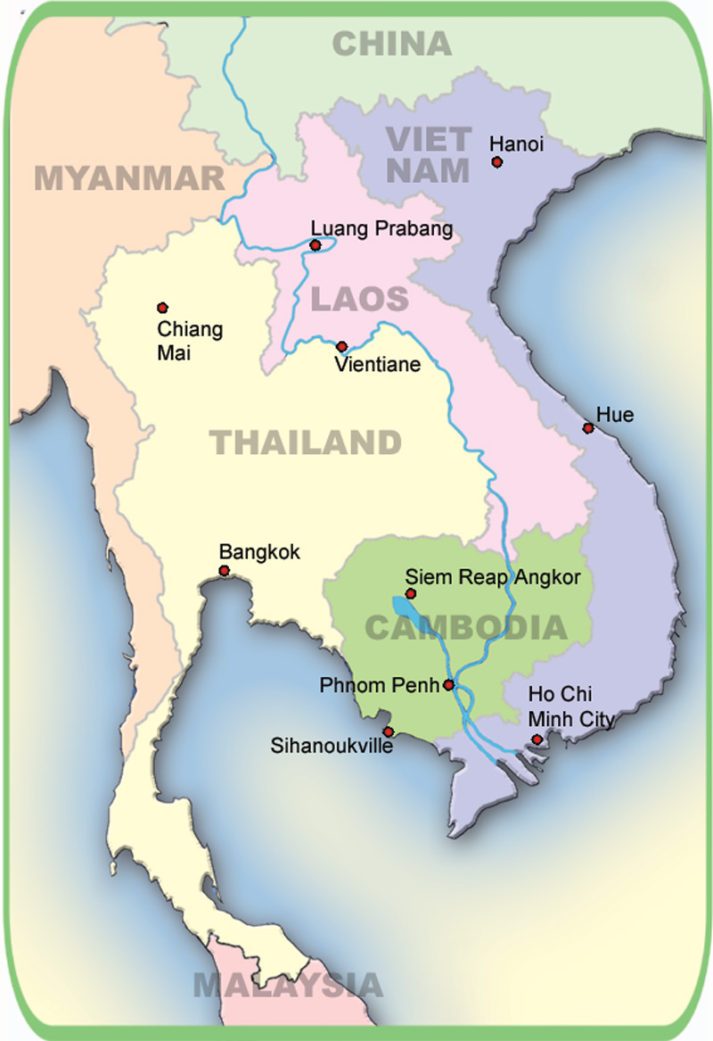 Tourist Map Of Cambodia And Vietnam