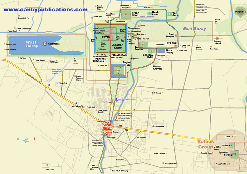 Map - Angkor Archaeological Park, Siem Reap, Cambodia